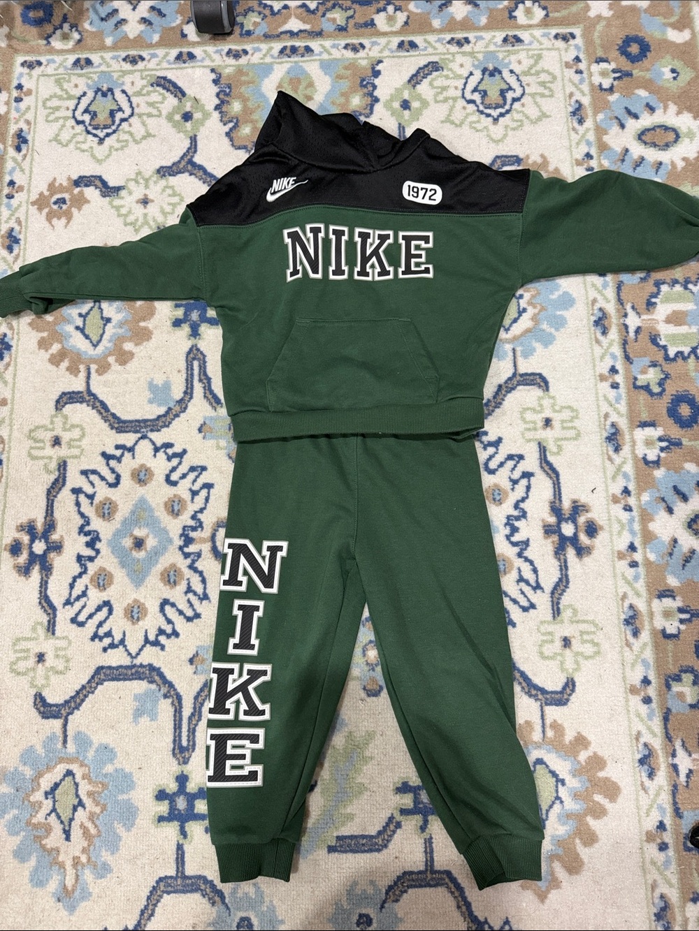 Nike Kids Green & Black Hoodie and Joggers Set